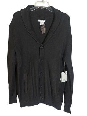 Michael Strahan Collection Men’s Cardigan Sweater Shawl Collar Gray Size Small